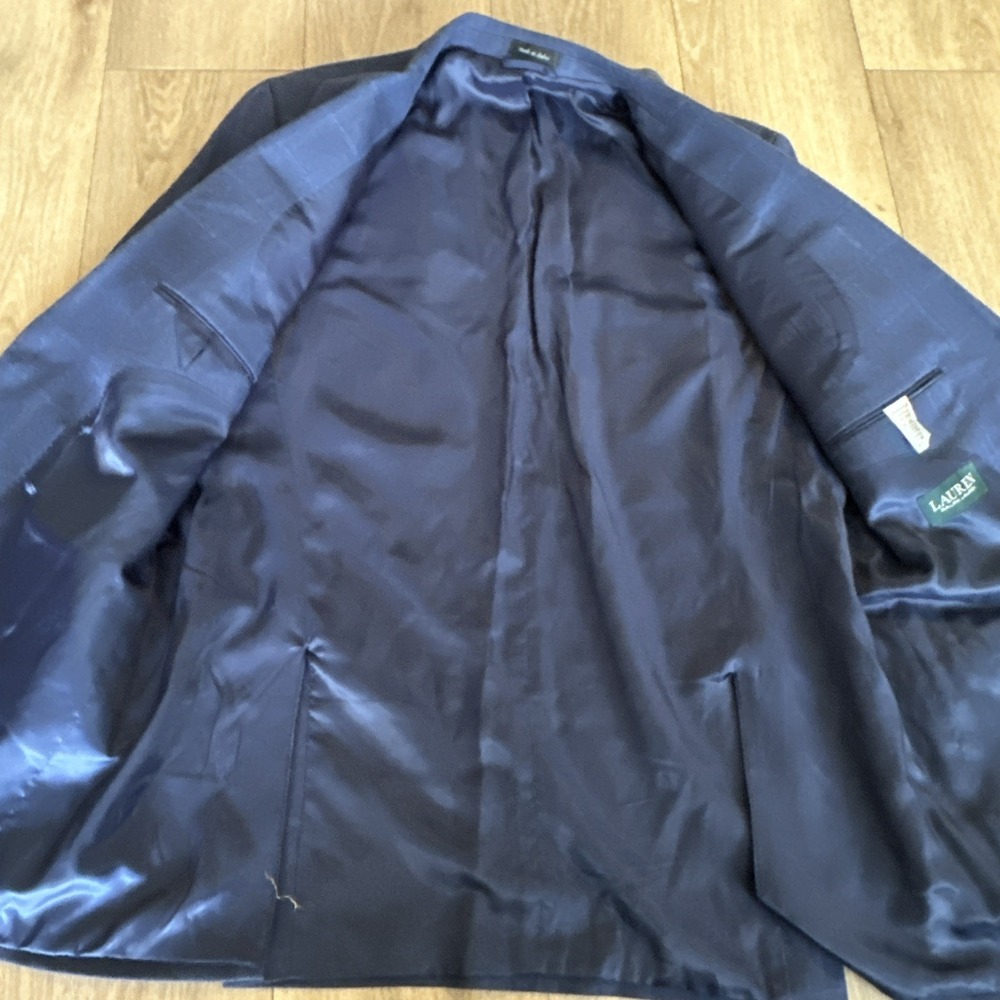 Lauren Ralph Lauren Men's Sport Coat Silk/Wool Blend 46XL Blue Large Check - Picture 2 of 8